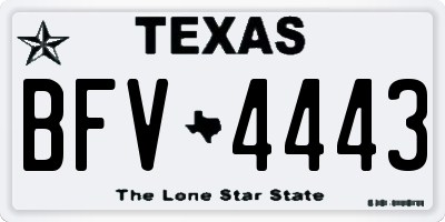 TX license plate BFV4443