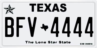 TX license plate BFV4444
