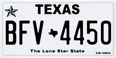 TX license plate BFV4450