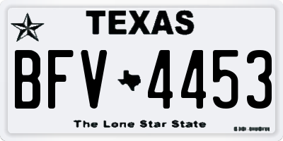 TX license plate BFV4453