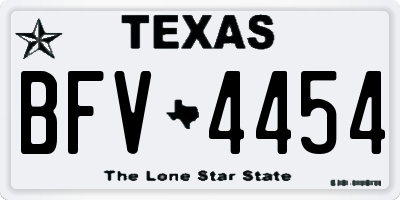 TX license plate BFV4454