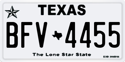 TX license plate BFV4455