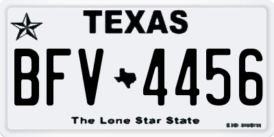 TX license plate BFV4456