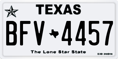 TX license plate BFV4457