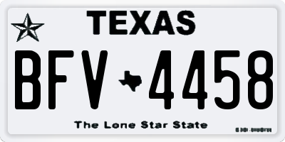 TX license plate BFV4458