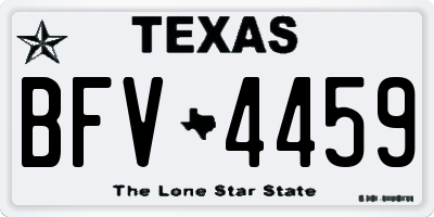 TX license plate BFV4459