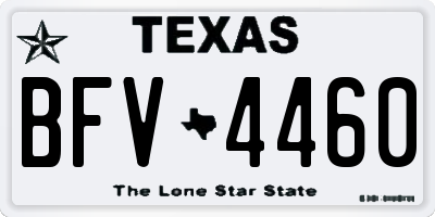 TX license plate BFV4460