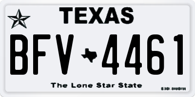 TX license plate BFV4461