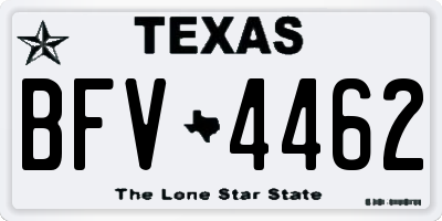 TX license plate BFV4462