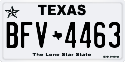 TX license plate BFV4463