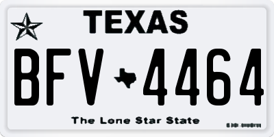 TX license plate BFV4464
