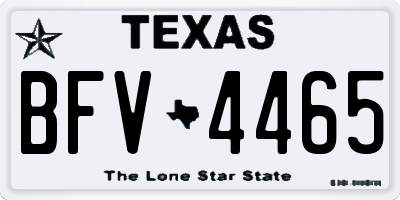 TX license plate BFV4465