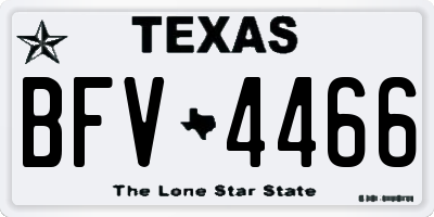 TX license plate BFV4466