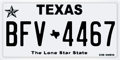 TX license plate BFV4467