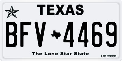 TX license plate BFV4469
