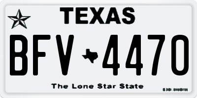 TX license plate BFV4470