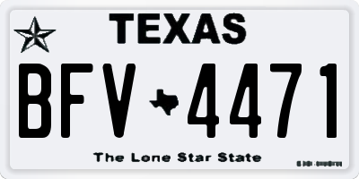 TX license plate BFV4471