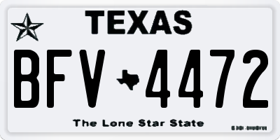 TX license plate BFV4472