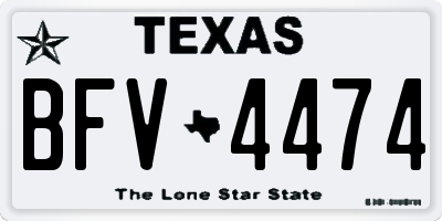 TX license plate BFV4474