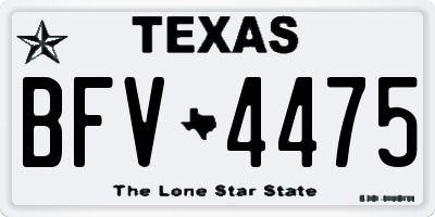 TX license plate BFV4475