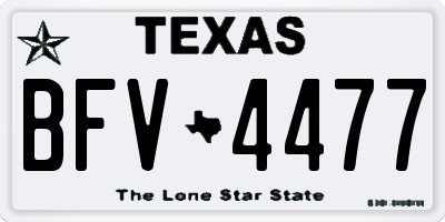 TX license plate BFV4477