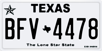 TX license plate BFV4478