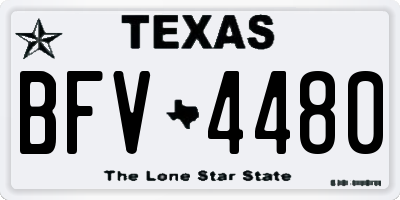 TX license plate BFV4480