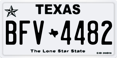 TX license plate BFV4482