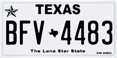 TX license plate BFV4483