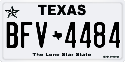 TX license plate BFV4484