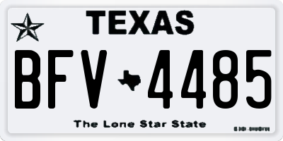 TX license plate BFV4485