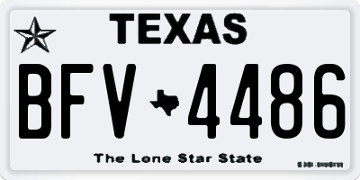 TX license plate BFV4486