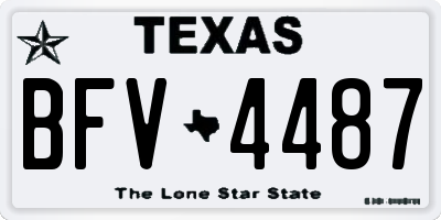 TX license plate BFV4487