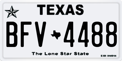 TX license plate BFV4488