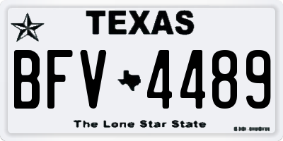 TX license plate BFV4489