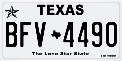 TX license plate BFV4490
