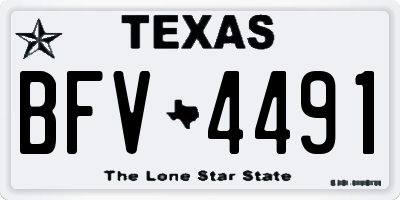 TX license plate BFV4491
