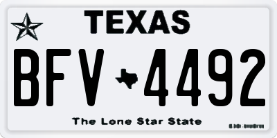 TX license plate BFV4492