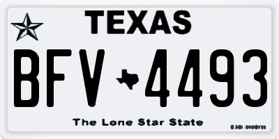 TX license plate BFV4493