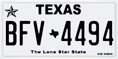 TX license plate BFV4494