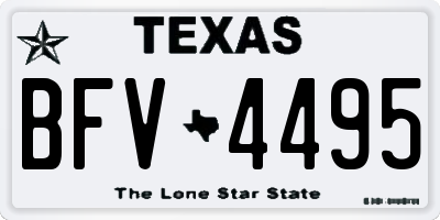 TX license plate BFV4495