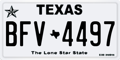 TX license plate BFV4497