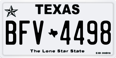 TX license plate BFV4498