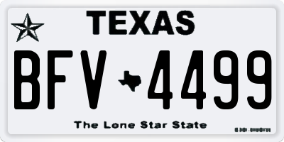 TX license plate BFV4499