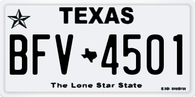 TX license plate BFV4501