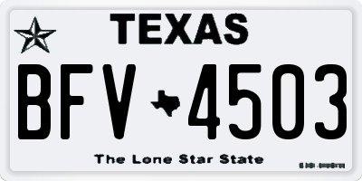 TX license plate BFV4503