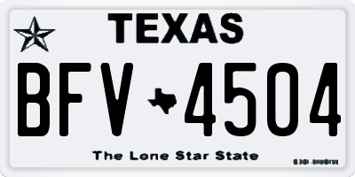 TX license plate BFV4504