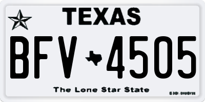 TX license plate BFV4505