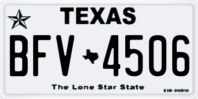 TX license plate BFV4506