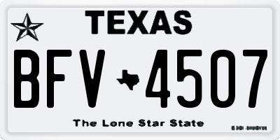 TX license plate BFV4507